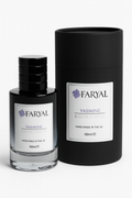 Faryal Yasmine perfume bottle and packaging on a white background