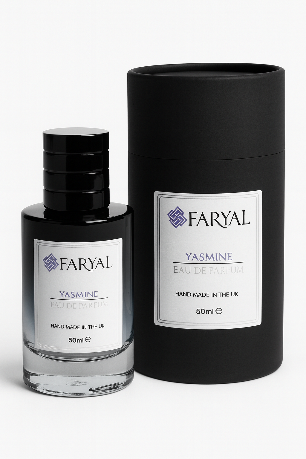 Faryal Yasmine perfume bottle and packaging on a white background